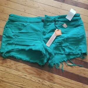 Brand New cut off distressed shorts, size 32